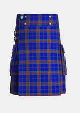 Utility_Nicholson_W_J_tartan_13748_kilt_front_image_with_pleated_design_and_adjustable_buckles_for_men
