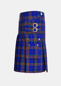 Utility_Nicholson_W_J_tartan_13748_kilt_right_image_with_pleated_design_and_adjustable_buckles_for_men