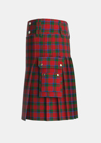 Utility_Nicolson_MacNicol_Tartan_498_kilt_left_image_with_pleated_design_and_adjustable_buckles_for_men