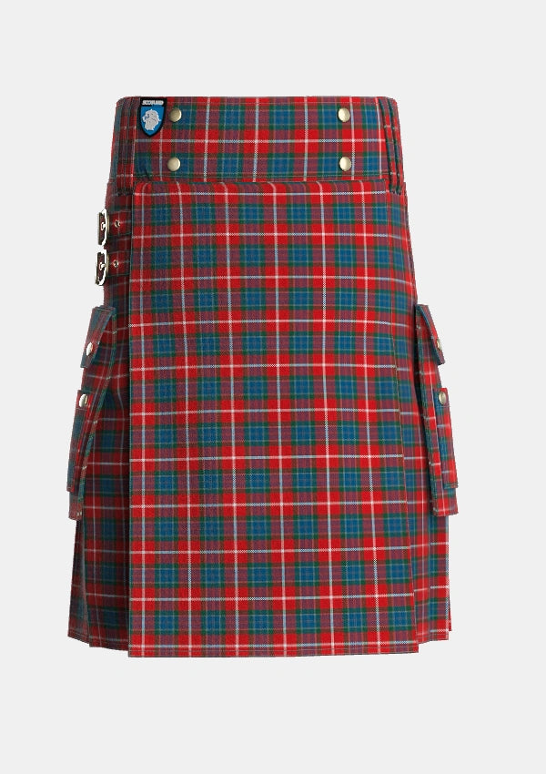 Utility_Nicolson_of_Lewis_Tartan_7810_kilt_front_image_with_pleated_design_and_adjustable_buckles_for_men