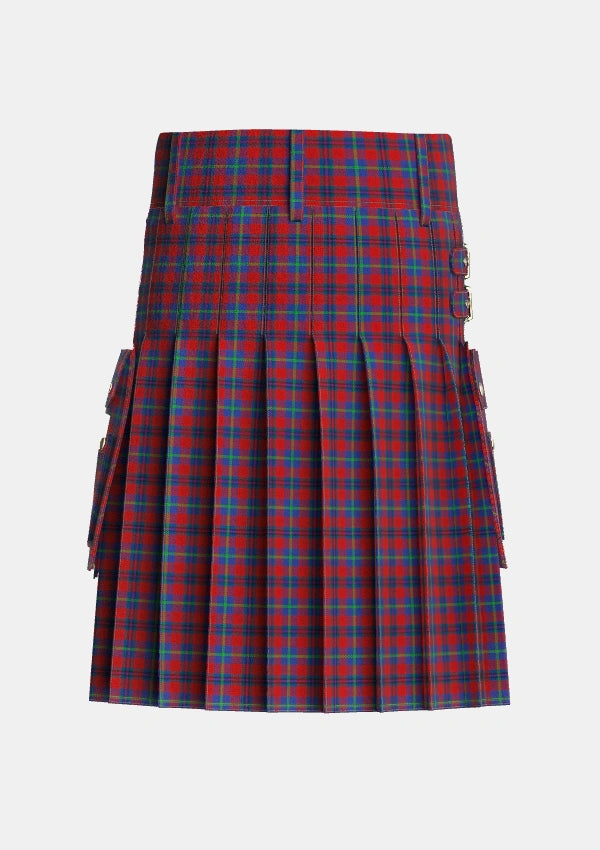 Utility_Nicolson_of_Tiree_Coll_Tartan_7870_kilt_back_image_with_pleated_design_and_adjustable_buckles_for_men