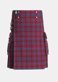 Utility_Nicolson_of_Tiree_Coll_Tartan_7870_kilt_front_image_with_pleated_design_and_adjustable_buckles_for_men