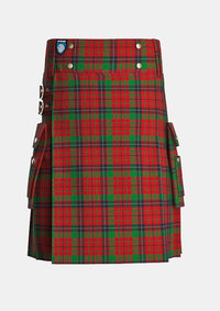 Utility_Nicolson_tartan_1148_kilt_front_image_with_pleated_design_and_adjustable_buckles_for_men