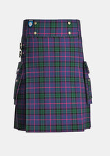 Utility_Nixon_R_Tartan_13667_kilt_front_image_with_pleated_design_and_adjustable_buckles_for_men