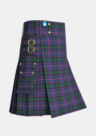 Utility_Nixon_R_Tartan_13667_kilt_side_image_with_pleated_design_and_adjustable_buckles_for_men