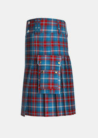 Utility_Norwegian_Centennial_Tartan_6689_kilt_left_image_with_pleated_design_and_adjustable_buckles_for_men
