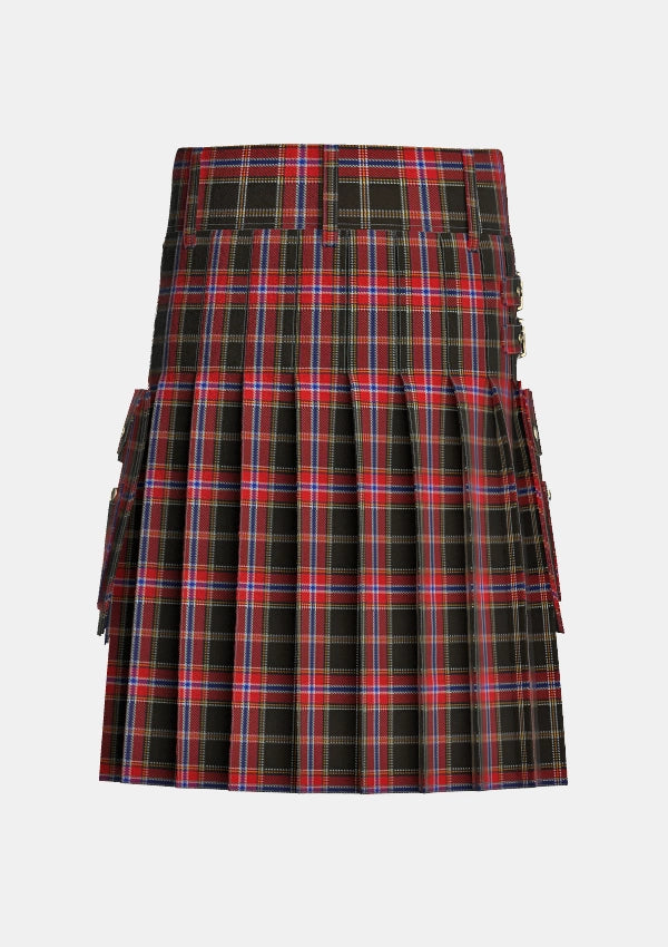 Utility_Norwegian_Night_Tartan_10772_kilt_back_image_with_pleated_design_and_adjustable_buckles_for_men