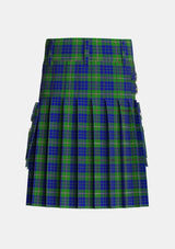 Utility_Nowell_Noel_Tartan_4108_kilt_back_image_with_pleated_design_and_adjustable_buckles_for_men