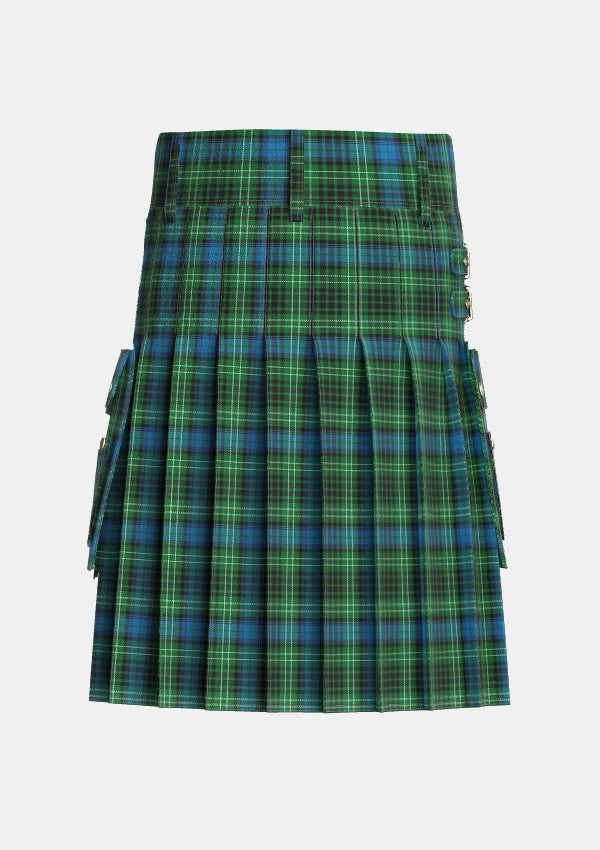 Utility_OConnor_Tartan_2217_kilt_back_image_with_pleated_design_and_adjustable_buckles_for_men