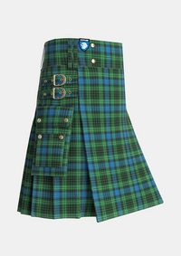 Utility_OConnor_Tartan_2217_kilt_side_image_with_pleated_design_and_adjustable_buckles_for_men