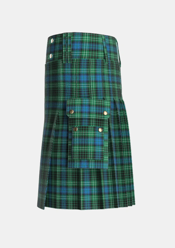 Utility_ODonohue_Tartan_6609_kilt_left_image_with_pleated_design_and_adjustable_buckles_for_men