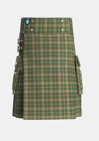 Utility_OFarrell_Tartan_1875_kilt_front_image_with_pleated_design_and_adjustable_buckles_for_men