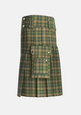 Utility_OFarrell_Tartan_1875_kilt_left_image_with_pleated_design_and_adjustable_buckles_for_men