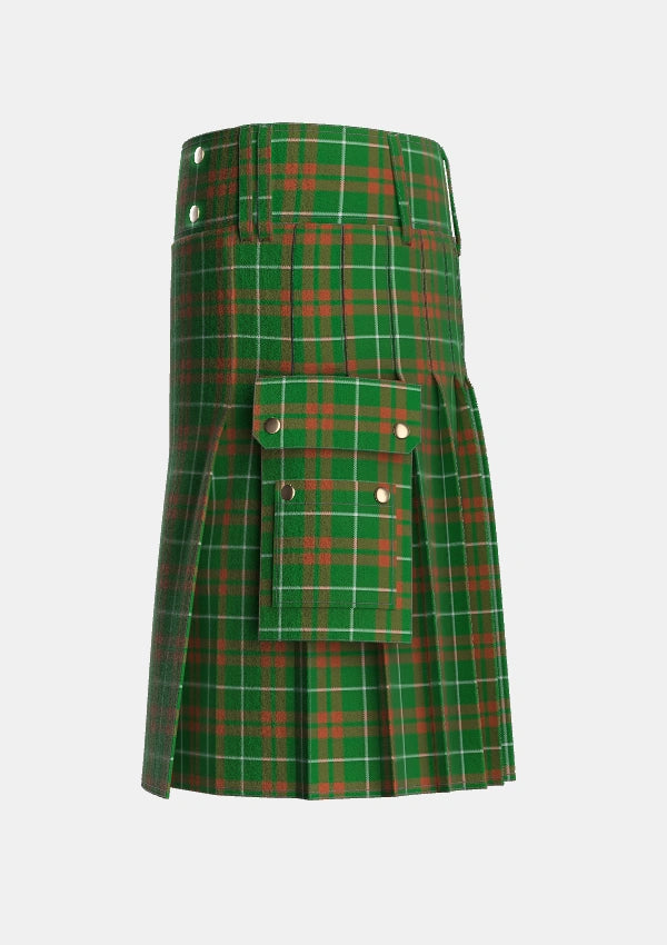 Utility_ONeill_Australia_Tartan_2464_kilt_left_image_with_pleated_design_and_adjustable_buckles_for_men