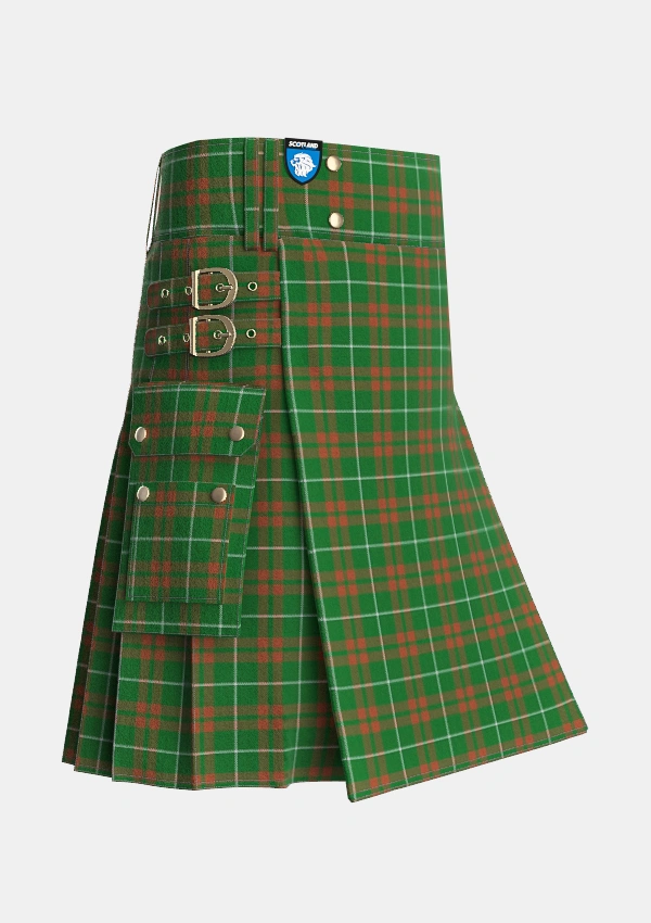 Utility_ONeill_Australia_Tartan_2464_kilt_side_image_with_pleated_design_and_adjustable_buckles_for_men