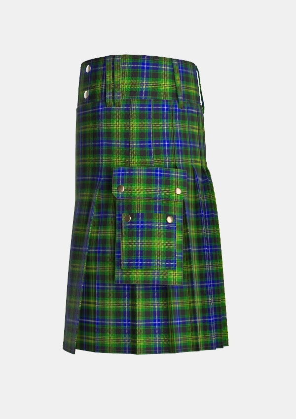 Utility_O_Doherty_Tartan_10566_kilt_left_image_with_pleated_design_and_adjustable_buckles_for_men