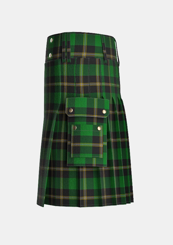 Utility_O_Donoghue_Tartan_6399_kilt_left_image_with_pleated_design_and_adjustable_buckles_for_men