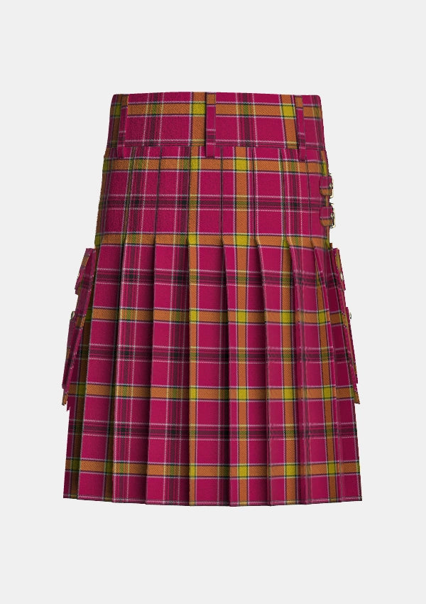 Utility_O_Meehan_Tartan_5902_kilt_back_image_with_pleated_design_and_adjustable_buckles_for_men