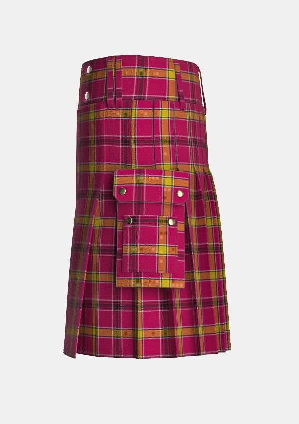 Utility_O_Meehan_Tartan_5902_kilt_left_image_with_pleated_design_and_adjustable_buckles_for_men