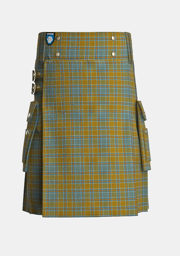 Utility_O_Monaghan_Tartan_6266_kilt_front_image_with_pleated_design_and_adjustable_buckles_for_men