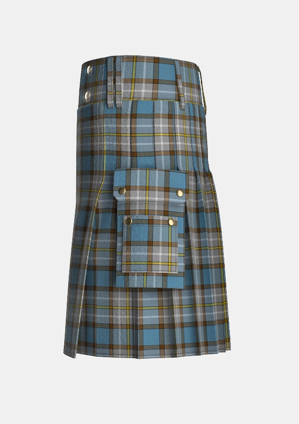 Utility_O_Rourke_Tartan_6755_kilt_left_image_with_pleated_design_and_adjustable_buckles_for_men