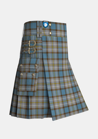 Utility_O_Rourke_Tartan_6755_kilt_side_image_with_pleated_design_and_adjustable_buckles_for_men