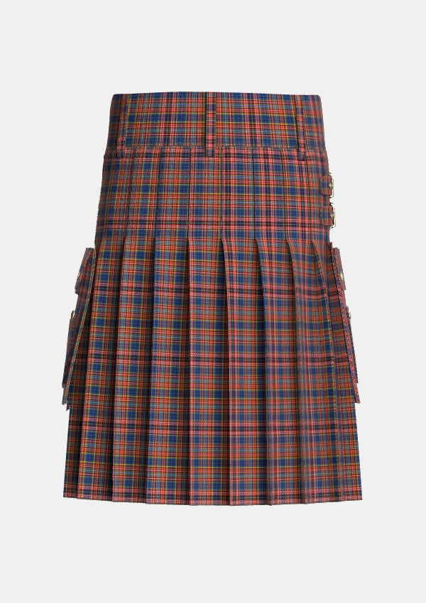 Utility_Ogilvie_6_Tartan_677_kilt_back_image_with_pleated_design_and_adjustable_buckles_for_men
