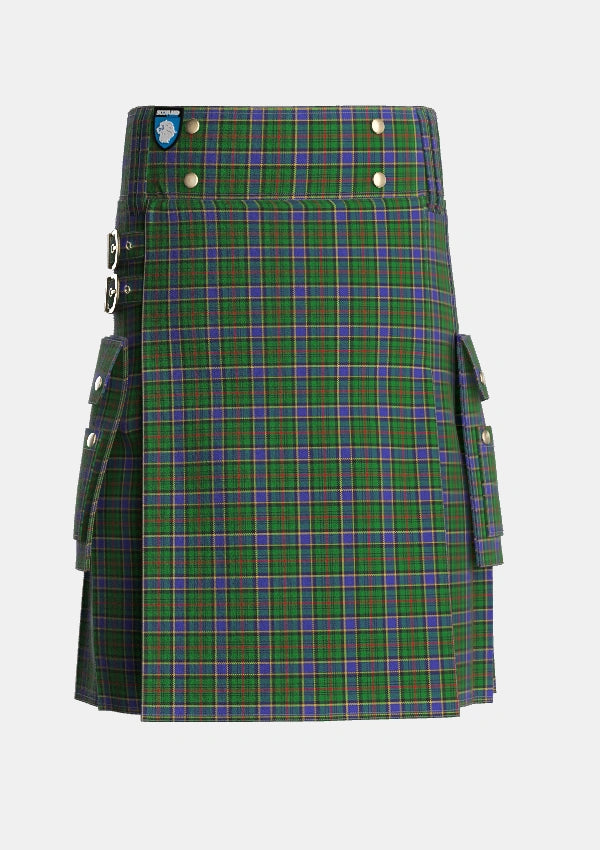 Utility_Ogilvie_of_Inverarity_Wilsons_Ochterlonie_Tartan_676_kilt_front_image_with_pleated_design_and_adjustable_buckles_for_men