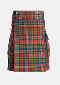 Utility_Ogilvy_2_Tartan_3240_kilt_front_image_with_pleated_design_and_adjustable_buckles_for_men