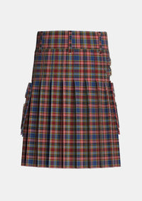 Utility_Ogilvy_or_Drummond_of_Strathallen_Tartan_1797_kilt_back_image_with_pleated_design_and_adjustable_buckles_for_men