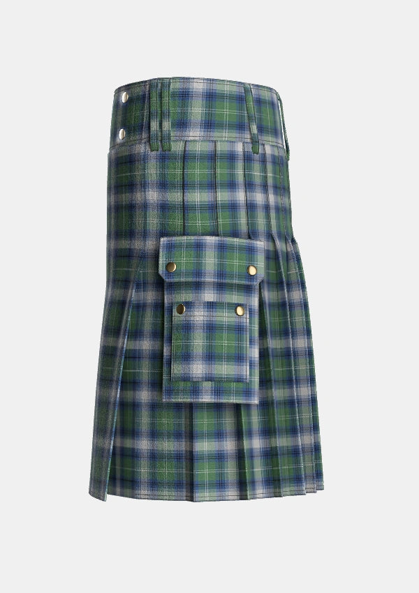 Utility_Oliphant_Dress_Tartan_10227_kilt_left_image_with_pleated_design_and_adjustable_buckles_for_men