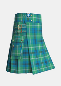 Utility_Oliphant_tartan_242_kilt_side_image_with_pleated_design_and_adjustable_buckles_for_men