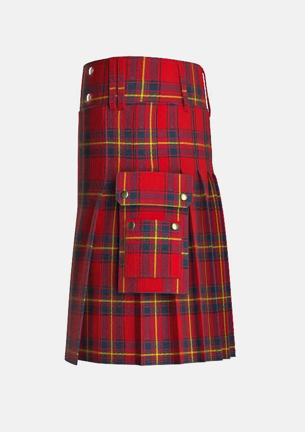 Utility_Oliver_Dress_tartan_1606_kilt_left_image_with_pleated_design_and_adjustable_buckles_for_men