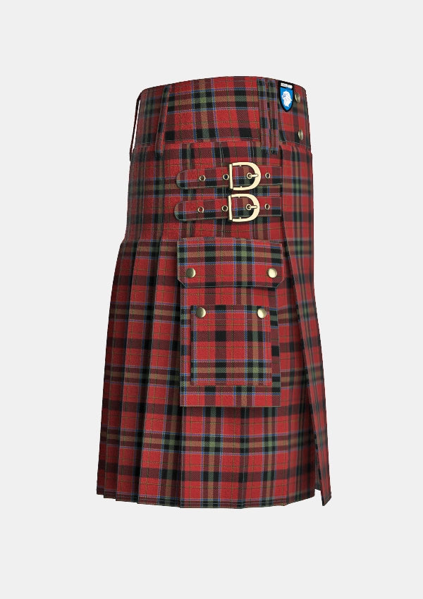 Utility_Osborne_Charles_Tartan_12200_kilt_right_image_with_pleated_design_and_adjustable_buckles_for_men