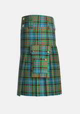 Utility_Paisley_tartan_640_kilt_left_image_with_pleated_design_and_adjustable_buckles_for_men