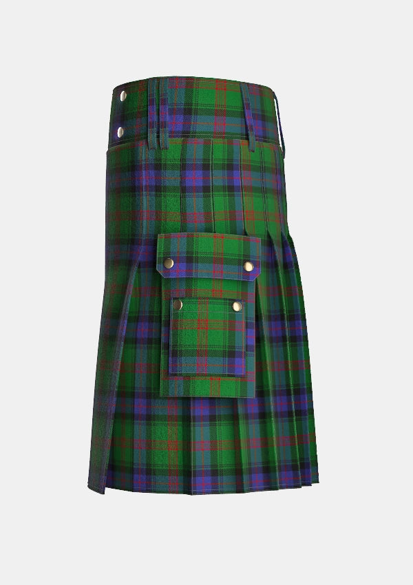 Utility_Park_Tartan_2387_kilt_left_image_with_pleated_design_and_adjustable_buckles_for_men