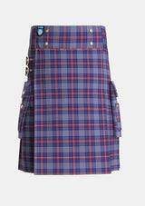 Utility_Parker_Dress_USA_Tartan_6446_kilt_front_image_with_pleated_design_and_adjustable_buckles_for_men