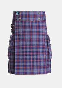 Utility_Parker_Dress_USA_Tartan_6446_kilt_front_image_with_pleated_design_and_adjustable_buckles_for_men