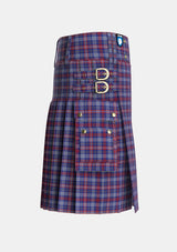 Utility_Parker_USA_Tartan_6445_kilt_right_image_with_pleated_design_and_adjustable_buckles_for_men