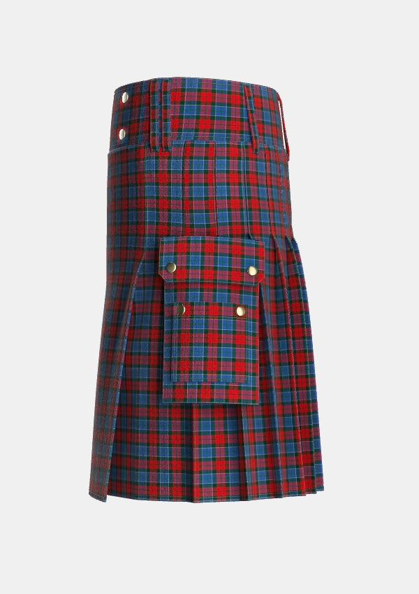 Utility_Patterson_John_Personal_Tartan_2191_kilt_left_image_with_pleated_design_and_adjustable_buckles_for_men