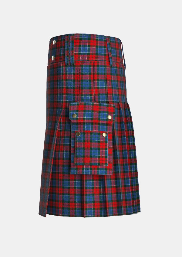 Utility_Patterson_John_tartan_2191_kilt_left_image_with_pleated_design_and_adjustable_buckles_for_men