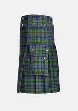 Utility_Patterson_William_John_Magee_Tartan_10129_kilt_left_image_with_pleated_design_and_adjustable_buckles_for_men