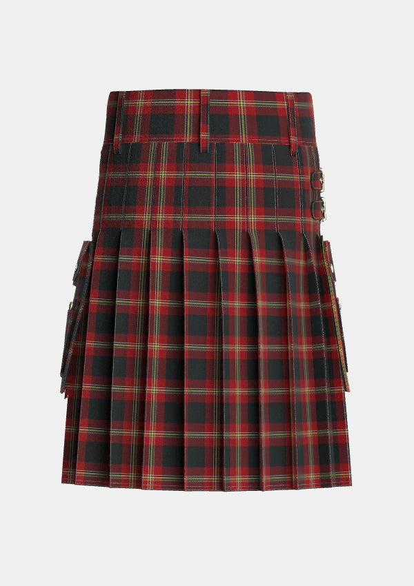 Utility_Perry_Dress_Personal_Tartan_1214_kilt_back_image_with_pleated_design_and_adjustable_buckles_for_men