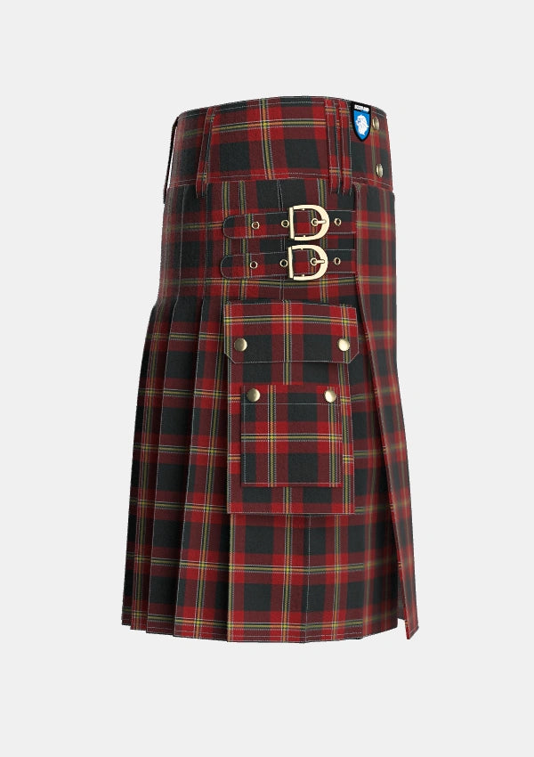 Utility_Perry_Dress_Personal_Tartan_1214_kilt_right_image_with_pleated_design_and_adjustable_buckles_for_men