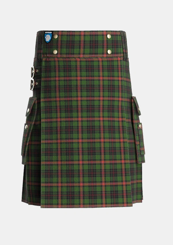 Utility_Pilette_of_Kinnear_Personal_Tartan_5504_kilt_front_image_with_pleated_design_and_adjustable_buckles_for_men