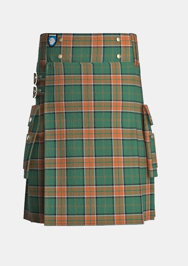 Utility_Pollock_tartan_867_kilt_front_image_with_pleated_design_and_adjustable_buckles_for_men