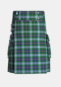 Utility_Porteous_Tartan_1264_kilt_front_image_with_pleated_design_and_adjustable_buckles_for_men