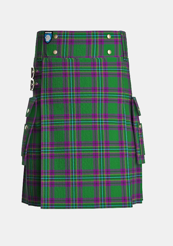 Utility_Powell_Tartan_11787_kilt_front_image_with_pleated_design_and_adjustable_buckles_for_men