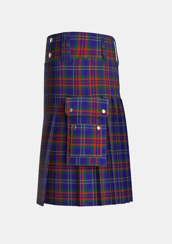 Utility_Prentice_M_Tartan_14047_kilt_left_image_with_pleated_design_and_adjustable_buckles_for_men