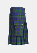 Utility_Prestoungrange_Personal_Tartan_2518_kilt_left_image_with_pleated_design_and_adjustable_buckles_for_men